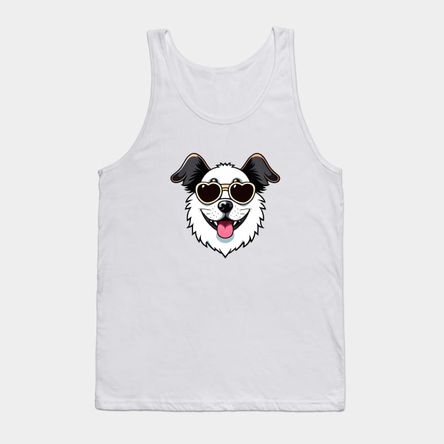 Cute funny dog with glasses Tank Top by ramith-concept